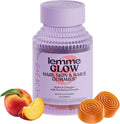 Lemme Glow Collagen Gummies for Thick Hair, Strong Nails & Healthy Skin with Multi-Collagen Peptides, Biotin, Trace Minerals, Zinc, Vitamins A, C & E, Dairy & Gluten Free, Peach Flavor, 60 ct. - Image 1