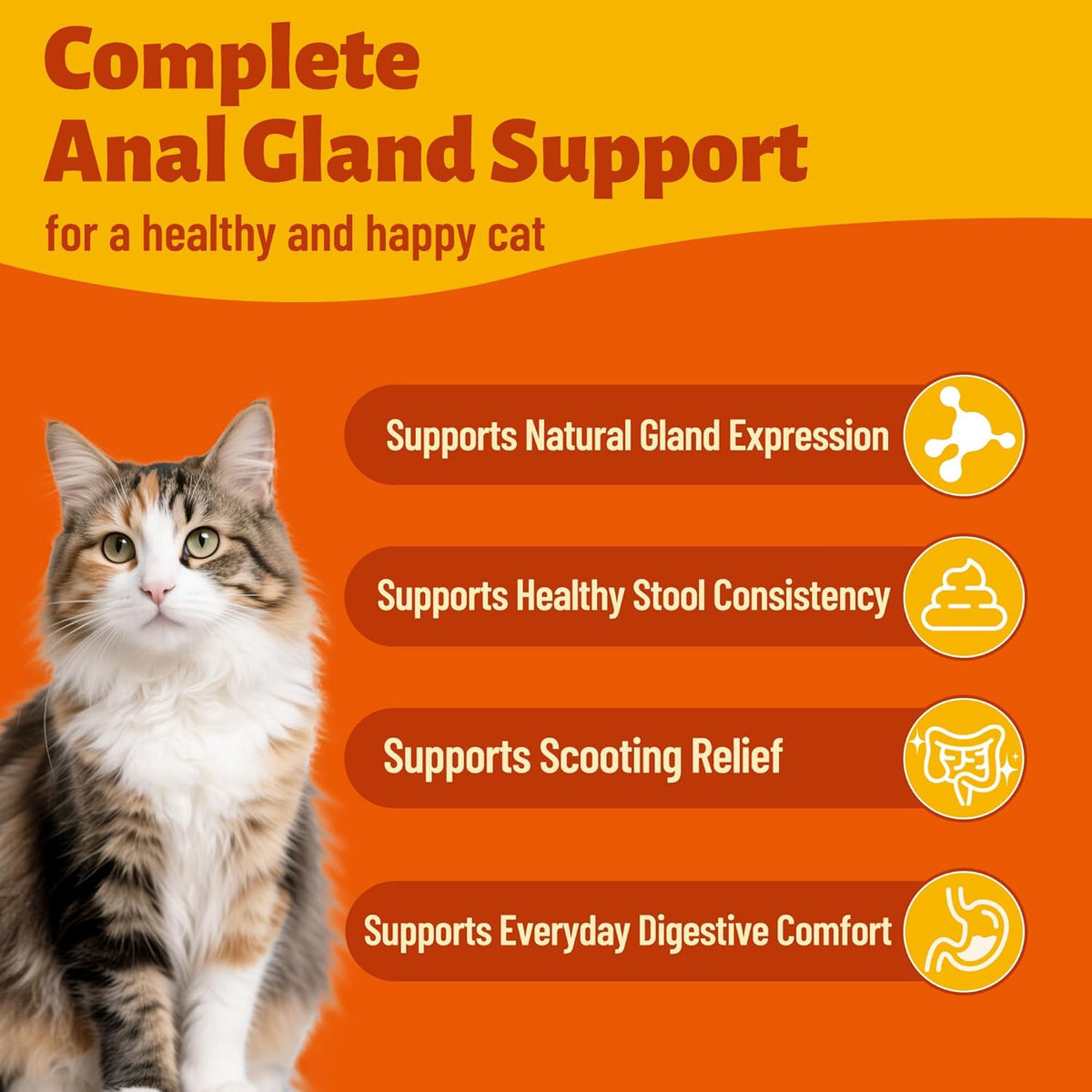 Back label ingredients list of Multibites cat anal gland supplement