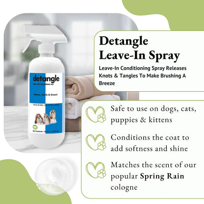 Showseason leave in conditioner spray for pet grooming and tangle removal