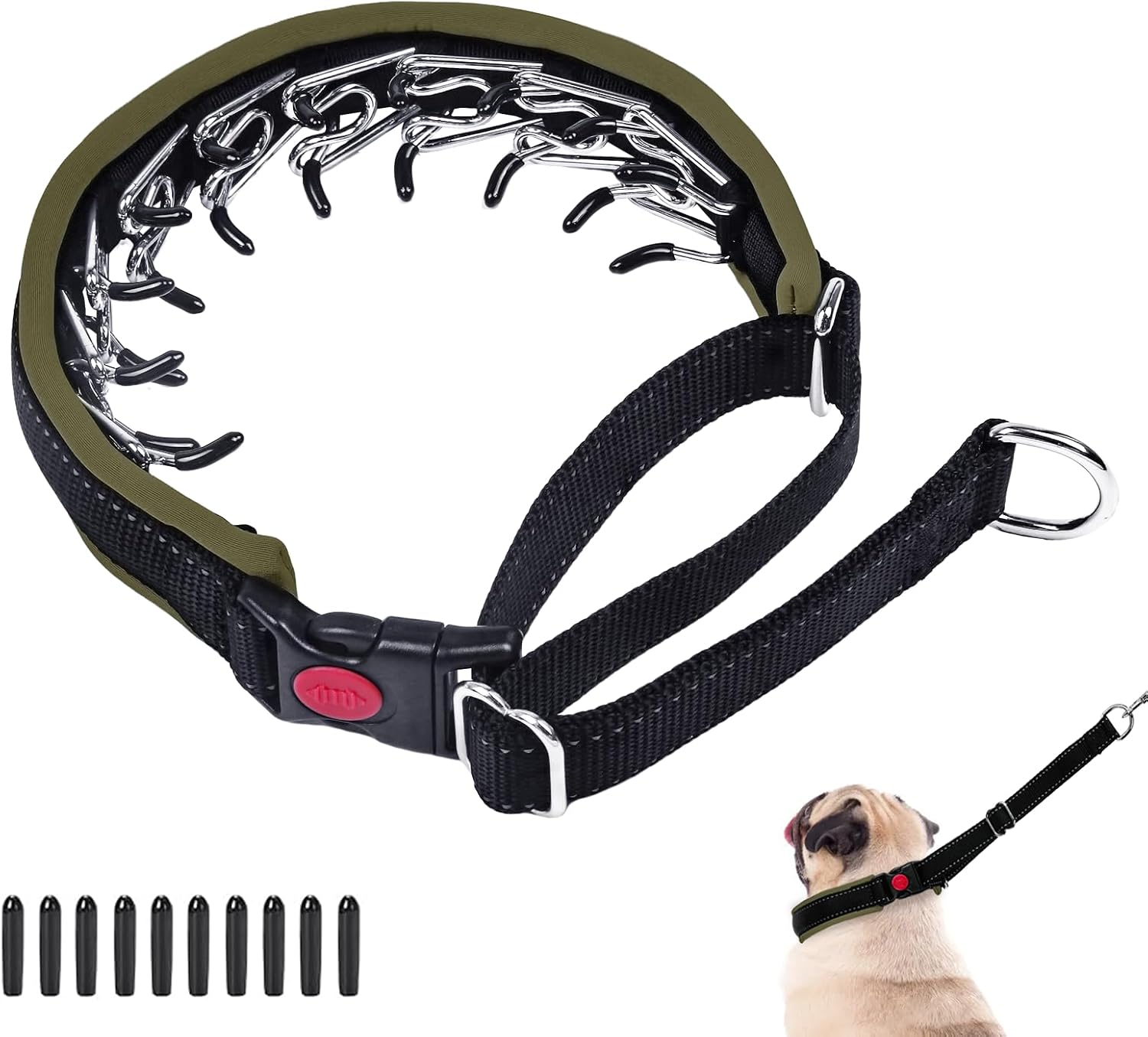 Martingale No Pull Dog Collar - Heavy Duty Nylon with Buckle, Adjustable Anti Pull Reflective Slip for Large Medium Small Dog Training Walking M Purple - Image 11