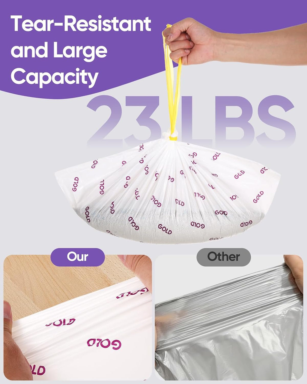 AWoHH leak proof heavy duty cat litter bags packaging close up