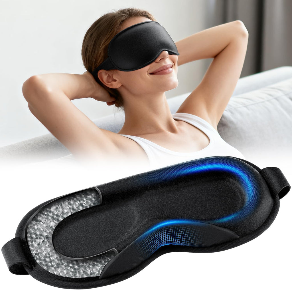 Azang weighted 3D contoured sleep mask front view for blackout comfort