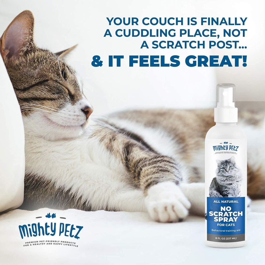 Side view of Mighty Petz 8 ounce cat training spray container