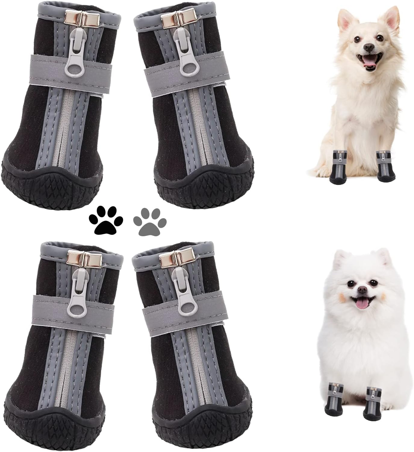 Set of 4 dtyxpet dog boots for small breeds and puppies