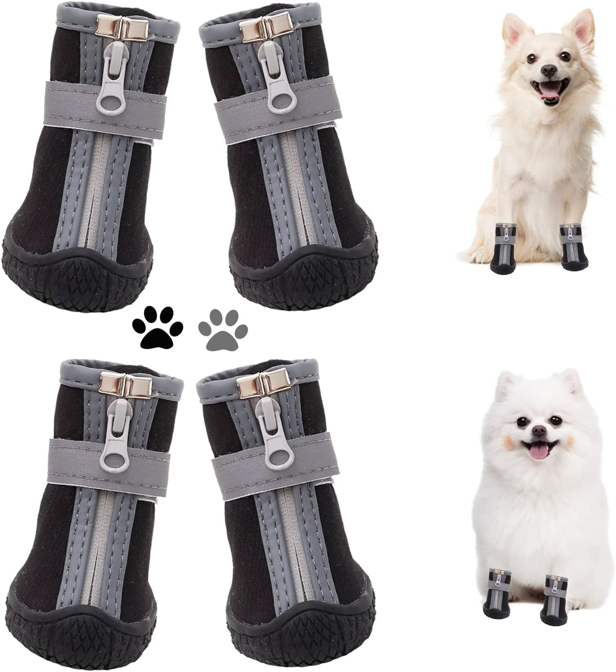 Set of 4 dtyxpet dog boots for small breeds and puppies