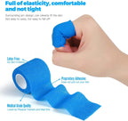 Blue self-adhesive bandage wrap for dog wound care