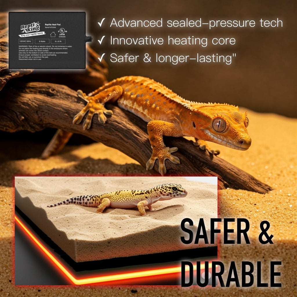 Adhesive back of waterproof reptile heat pad for glass enclosures