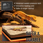 Adhesive back of waterproof reptile heat pad for glass enclosures