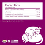 Stress relief and emotional balance supplement for dogs and cats with Ashwagandha.