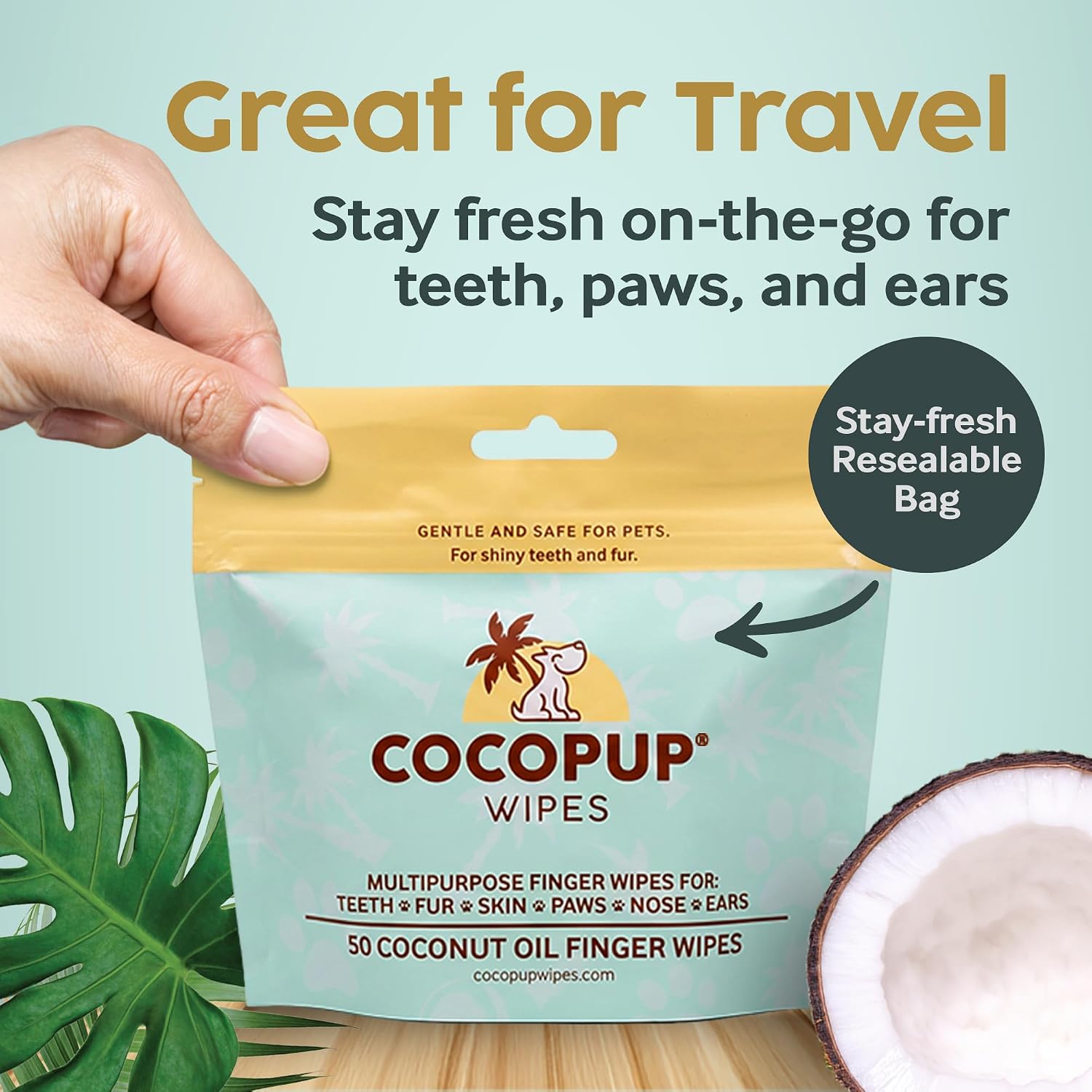 Cocopup premium imported pet teeth cleaning finger pads for bad breath
