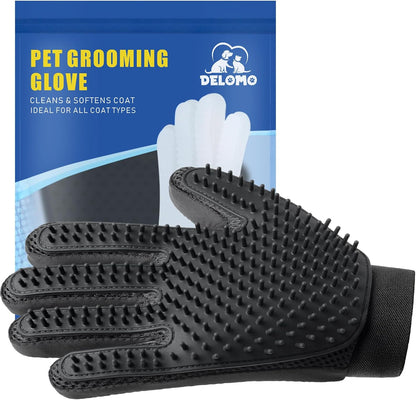 Pet Hair Remover Glove - Gentle Pet Grooming Glove Brush - Deshedding Glove - Massage Mitt with Enhanced Five Finger Design - Perfect for Dogs & Cats with Long & Short Fur - 1 Pack (Right-hand), Blue - Image 11