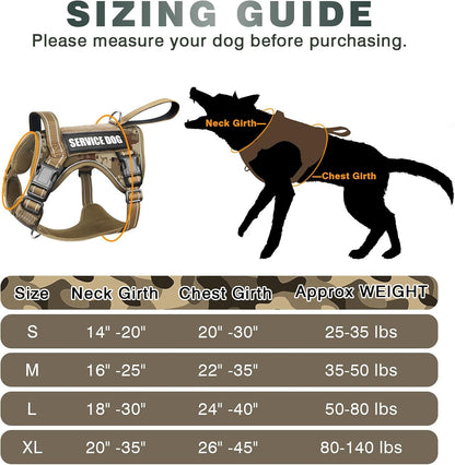 Reflective nylon dog harness being adjusted for a secure snug fit.