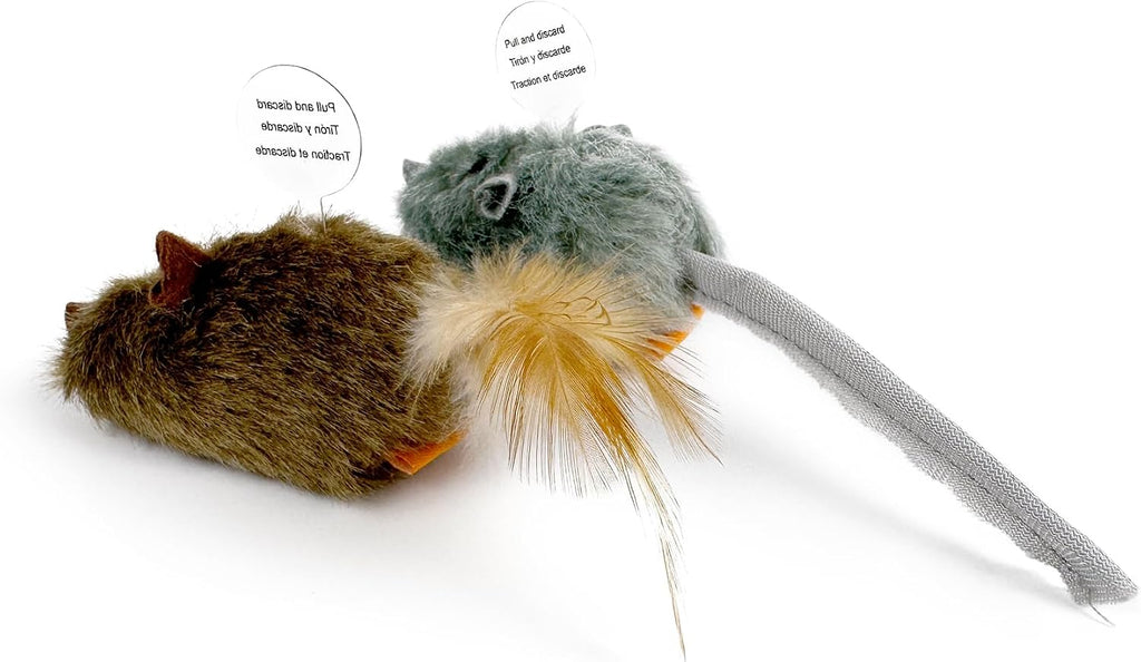 Safe soft plush indoor feline hunting toy for teeth protection