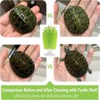Forzena green turtle brush side view displaying ergonomic plastic base design.