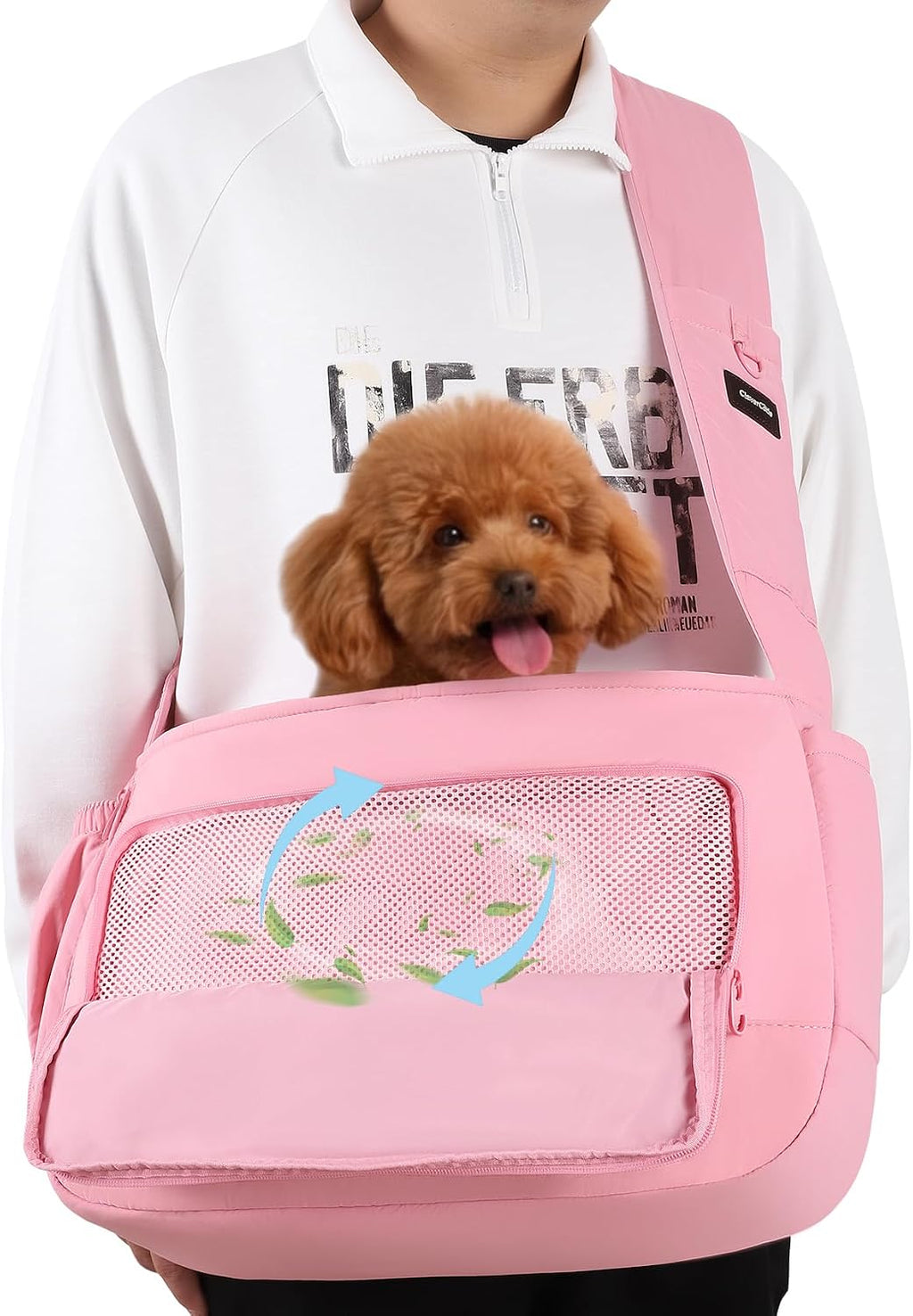 Dog Sling Carrier for Small Medium Dogs & Cats, Fits 7-18lbs, Soft Puffy Lightweight Pet Sling Carrier with Adjustable Padded Strap and Storage Pocket, Hands-Free for Travel, Hiking & Outdoor Black - Image 10