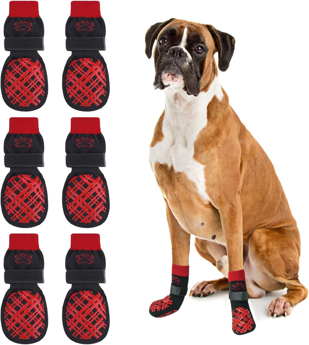 BEAUTYZOO Non Slip Dog Socks to Prevent Licking Paws, Dog Shoes Booties for Hardwood Floors Anti Slip-Thick Grip Works Even When Twisted-Paw Protector for Cold Pavement Small Medium Large Senior Dogs - Image 11