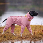 Kuoser extra large pink dog slicker poncho folded compactly