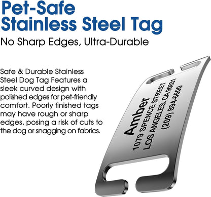 TechMark noise free personalized pet registration tag with smooth polished edges