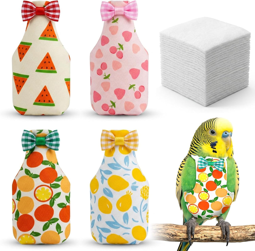 Grevosea reusable bird diaper front view with fruit pattern