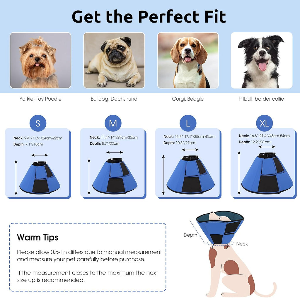 Queenmore lightweight protective pet cone folded flat for storage
