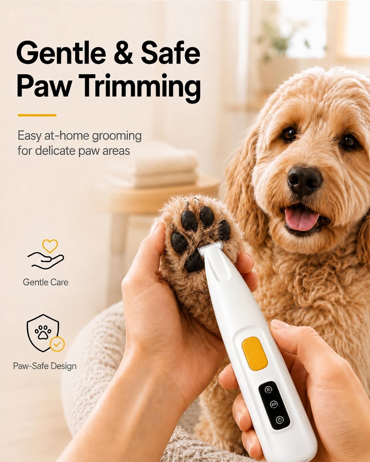 FURBONA Upgraded Dog Paw Trimmer with LED Light, 18 mm Widen Blade, 35 dB Low Noise, LED Display, Fully Waterproof, Rechargeable Clipper for Dogs Cats Trimming Paws, Eyes, Ears, Face, and Rump - Image 9