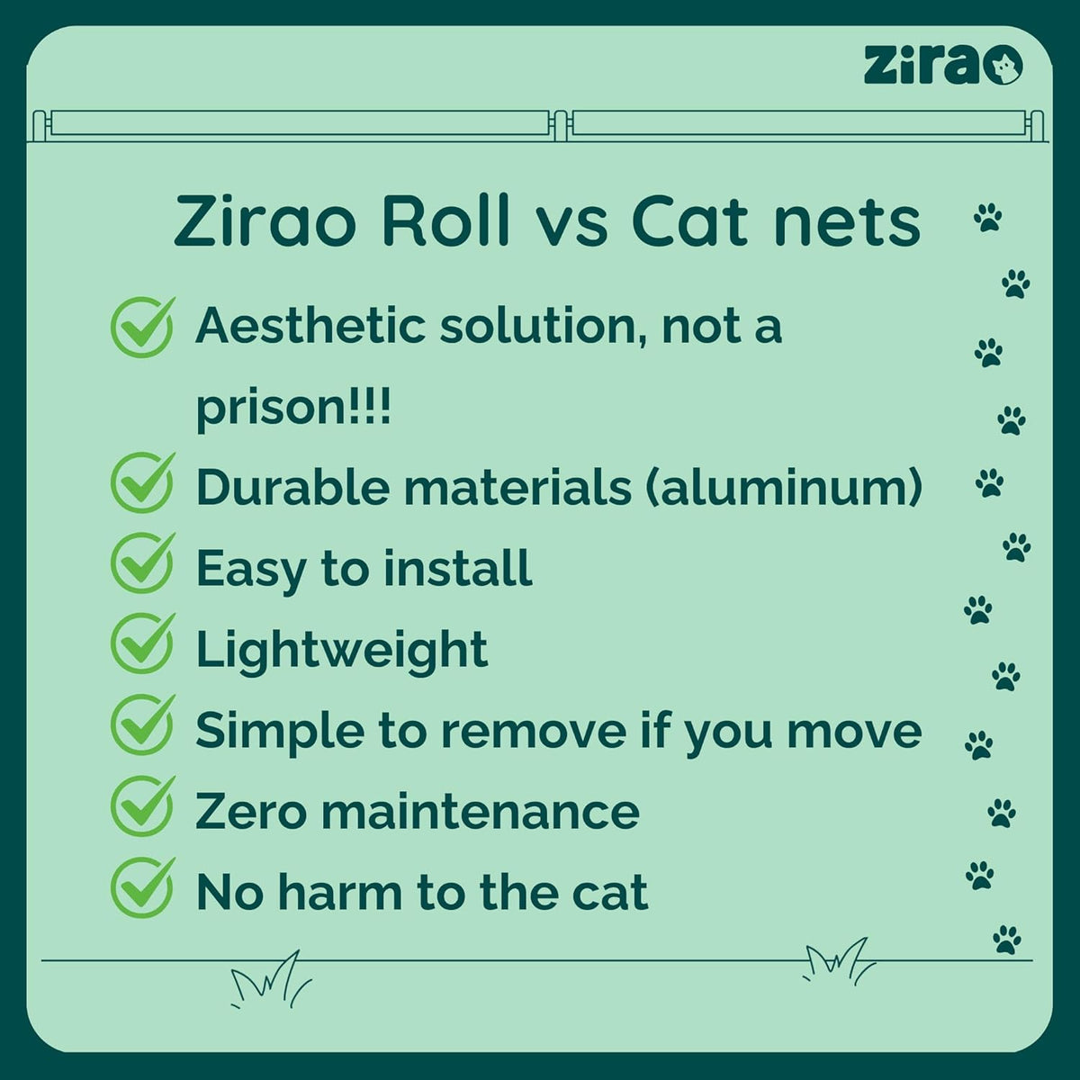 Zirao Roll mounting brackets and installation hardware