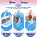Soft protective pet recovery cone in blue color for small kittens