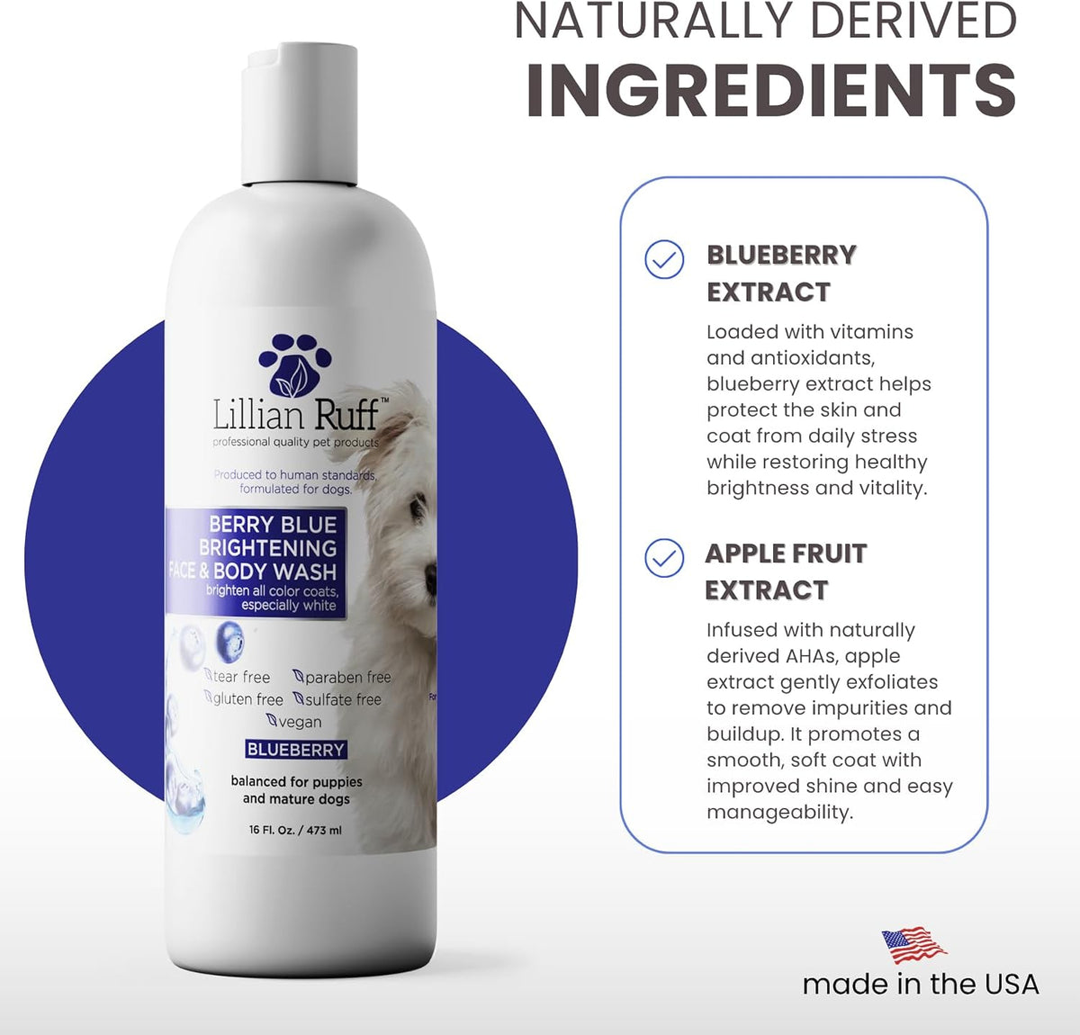 Lillian Ruff pet grooming product 16 fluid ounces bottle
