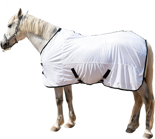 Tarfepa horse fly sheet white mesh front view