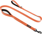 Double Handle Dog Leash 6 FT Reflective 2 Handle Traffic Lead with Padded Grip, Heavy Duty Nylon Leash for Walking Training, for Small Medium Large Dogs, Black - Image 15