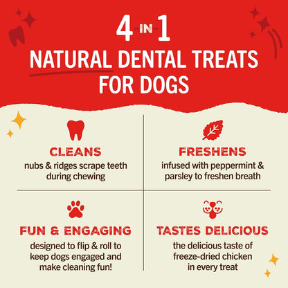 Stella and Chewy's freeze-dried chicken dental chews packaging