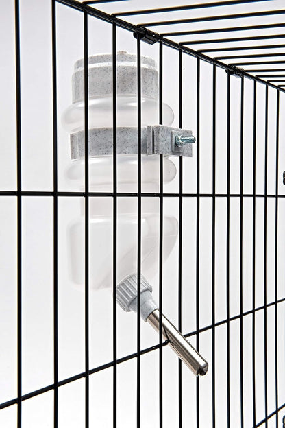 Premium rabbit and small dog crate water bottle container side view.