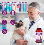 Back label of BiKontrun imported cat wormer liquid with instructions