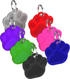 Aircraft grade aluminum pet tag attached to a dog collar via split ring.