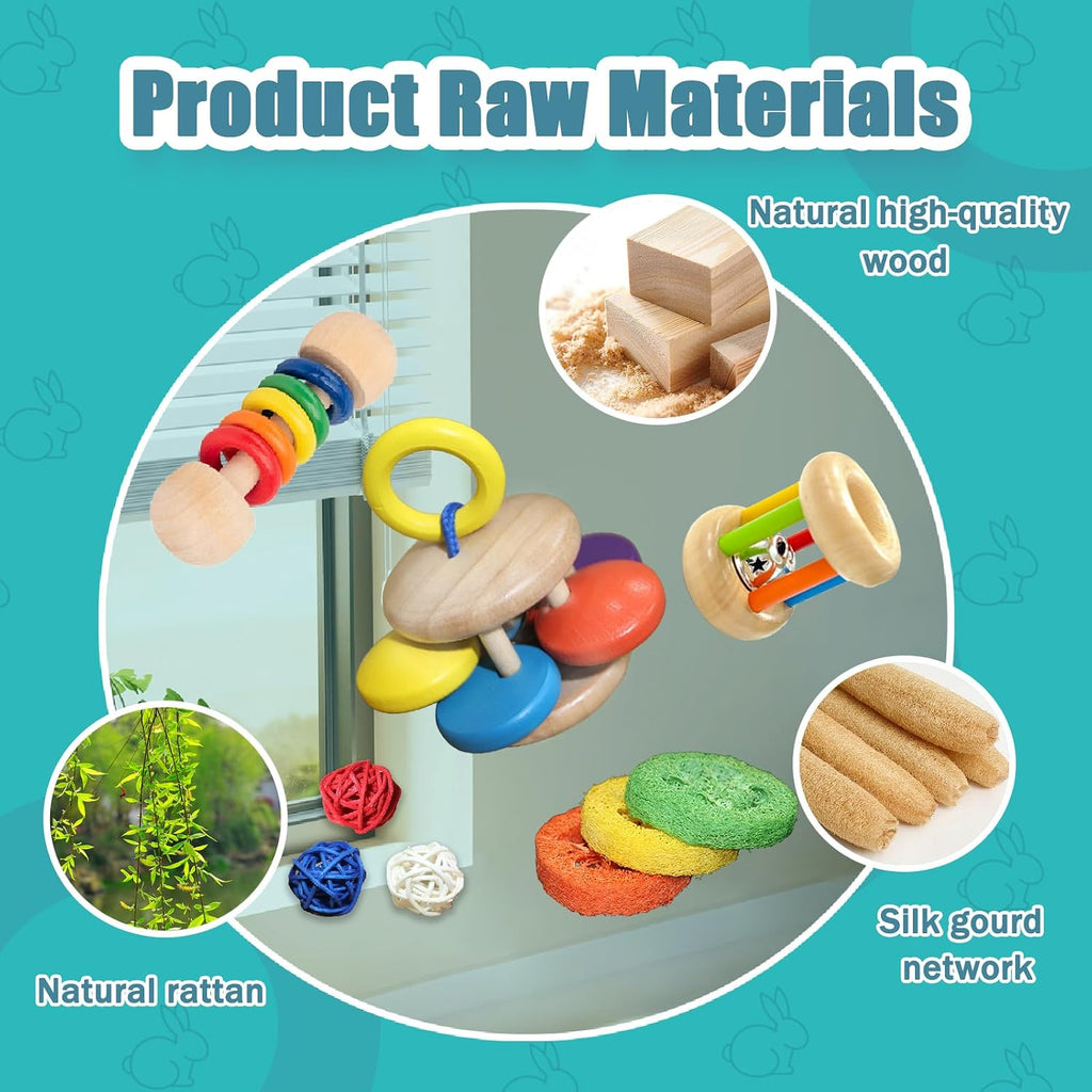 Polished wooden pet chew accessories for guinea pigs showing smooth edges