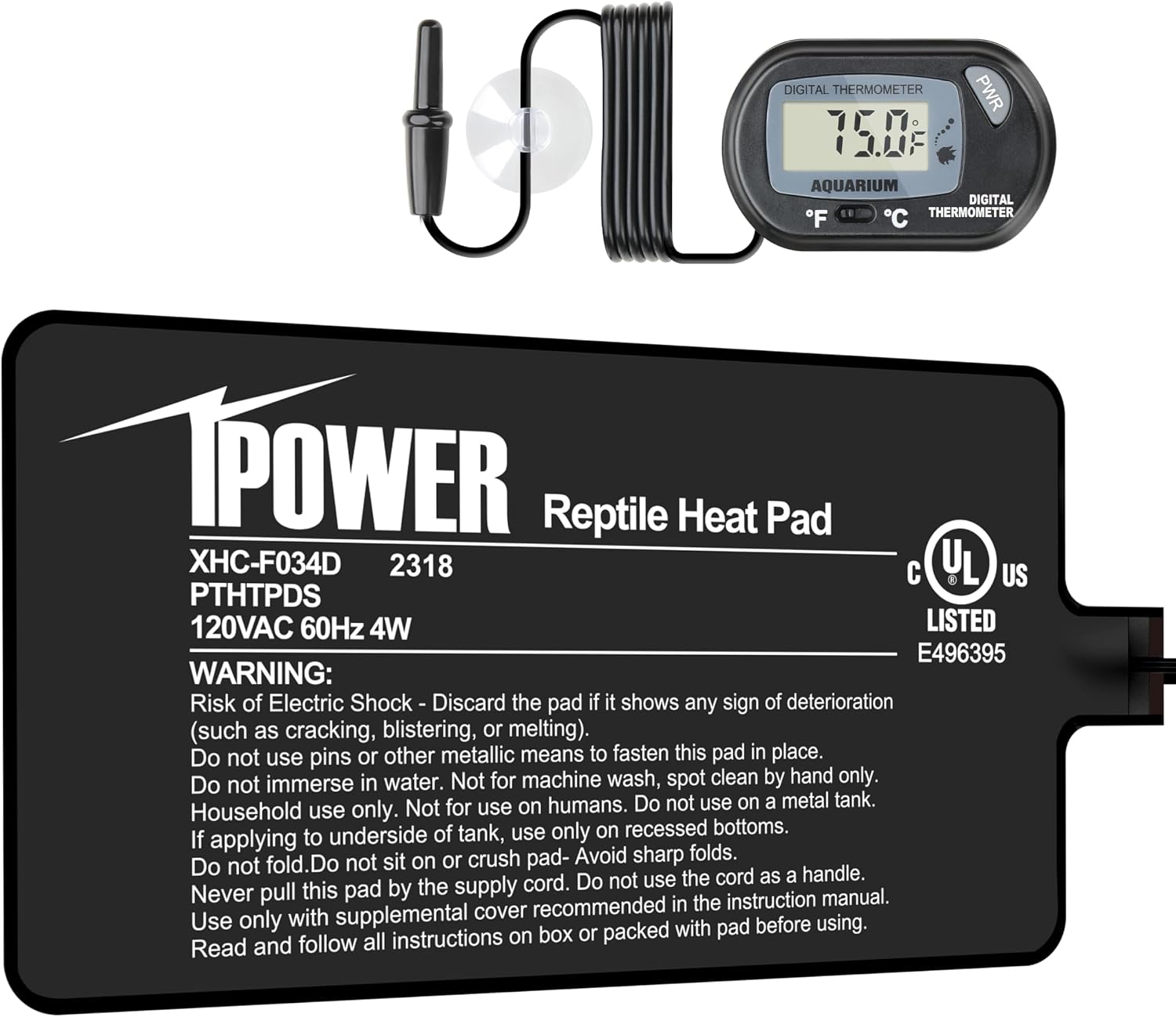 IPower heating mat applied to glass terrarium base