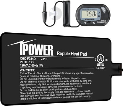 IPower heating mat applied to glass terrarium base