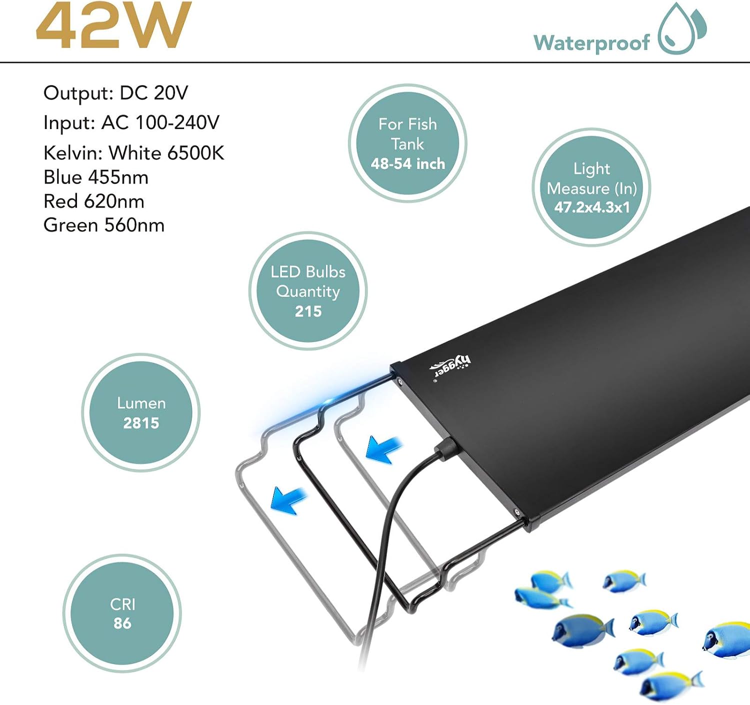 Hygger fish tank light with daylight mode activated