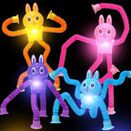 Agrasiv Easter Bunny LED Pop Tubes front view showing four colorful light up sensory toys
