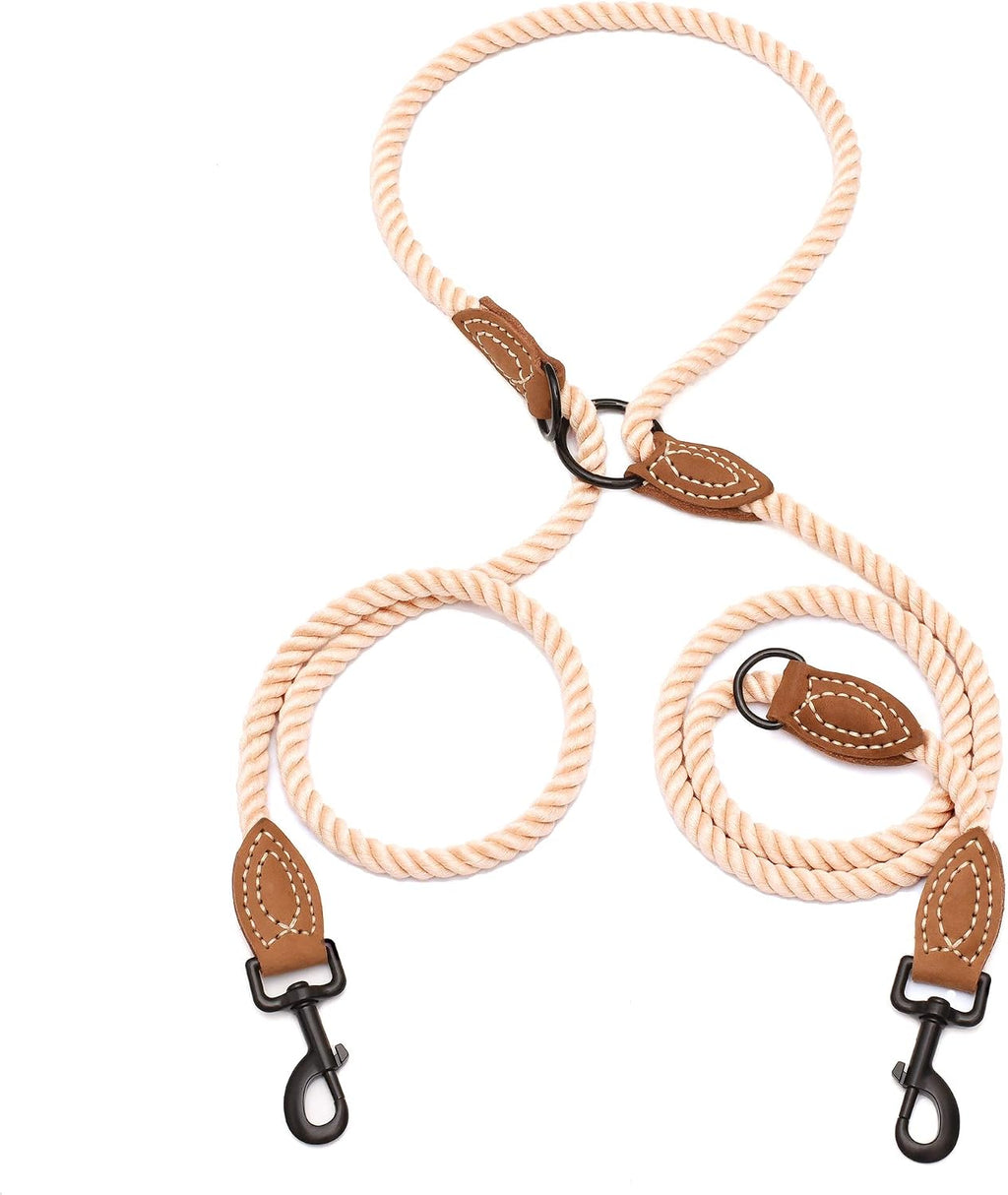 Mile High Life Double Dog Leash - Hands Free, Multifunctional Dual Dog Leash, 360 degrees Swivel, Leather Tailored Connection for Two Dogs (Black Khaki, 8FT) - Image 12