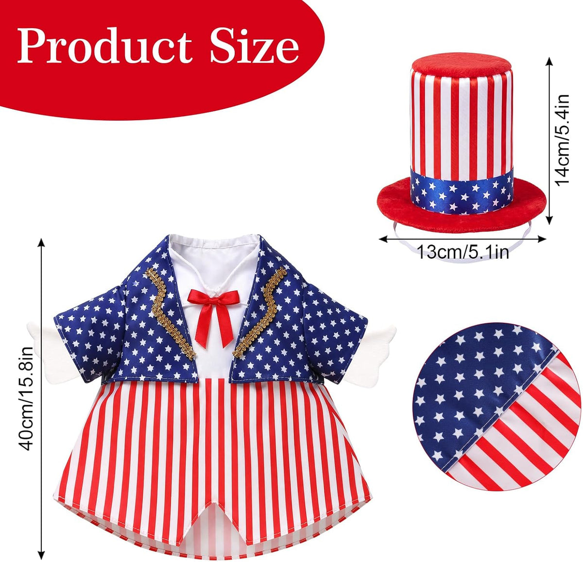 Avxdbr 2 piece independence day goose clothing with red white and blue star pattern