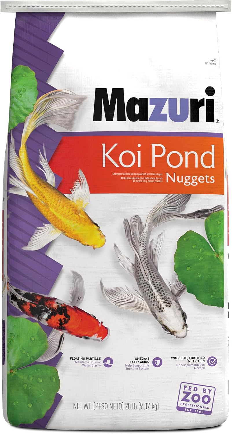 Mazuri Koi Floating Pond Nuggets 20 lb bag front view
