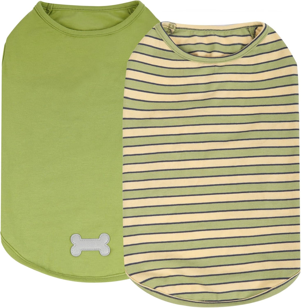KYEESE 2Pack Dog Shirt, Soft Striped Dogs T Shirts, Lightweight Doggie Tank Top Cat Clothes, Sleeveless Dog Shirt for Small Dogs, Stretchy Pet Vest, Dark Blue, Medium - Image 10