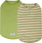 KYEESE 2Pack Dog Shirt, Soft Striped Dogs T Shirts, Lightweight Doggie Tank Top Cat Clothes, Sleeveless Dog Shirt for Small Dogs, Stretchy Pet Vest, Dark Blue, Medium - Image 10