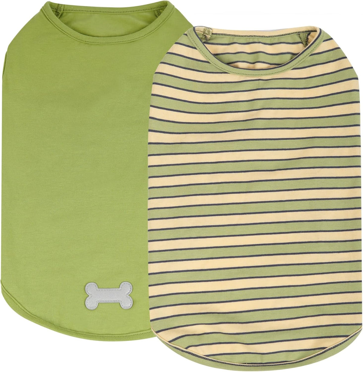 KYEESE 2Pack Dog Shirt, Soft Striped Dogs T Shirts, Lightweight Doggie Tank Top Cat Clothes, Sleeveless Dog Shirt for Small Dogs, Stretchy Pet Vest, Dark Blue, Medium - Image 10