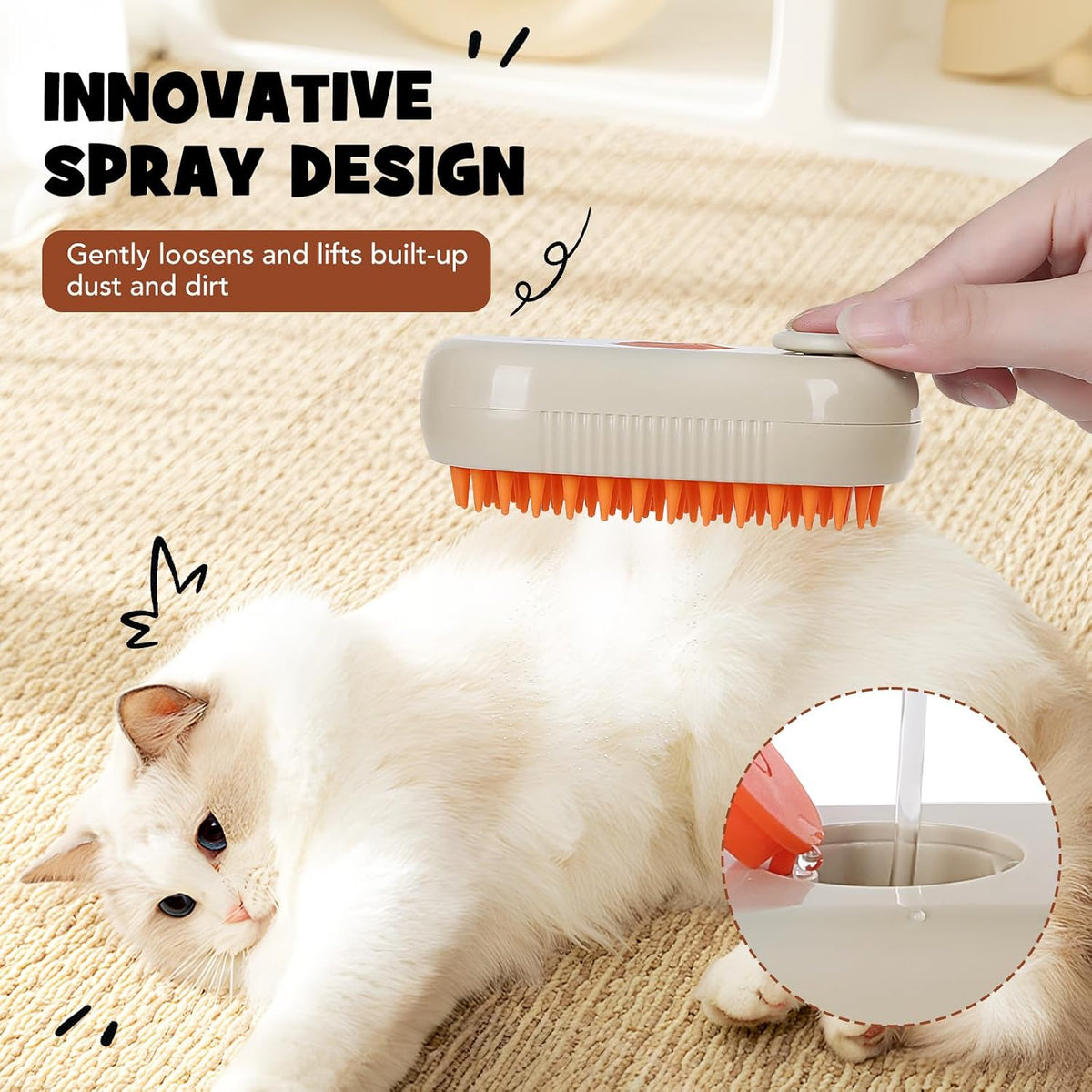 Close-up of Linfox pet grooming tool silicone bristles