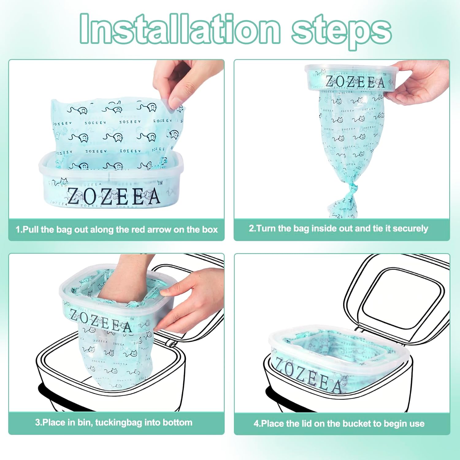 Zozeea authentic USA imported cat litter refill bags lifestyle view