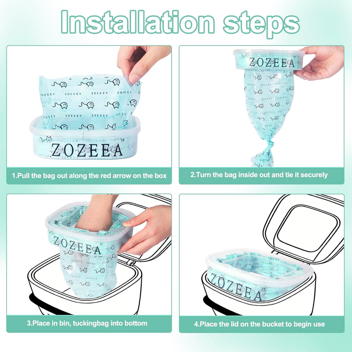 Zozeea authentic USA imported cat litter refill bags lifestyle view