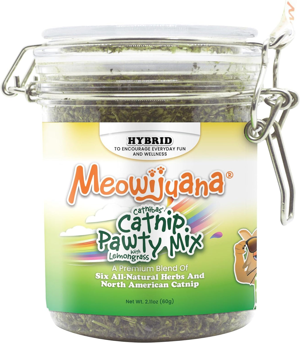 Meowijuana Catnibas Catnip Pawty Mix Jar | Premium Cat Nip for Cats with Silvervine, Passion Flower, Chamomile, Dandelion & Valerian Root | High Potency Catnip | 60g - Image 11