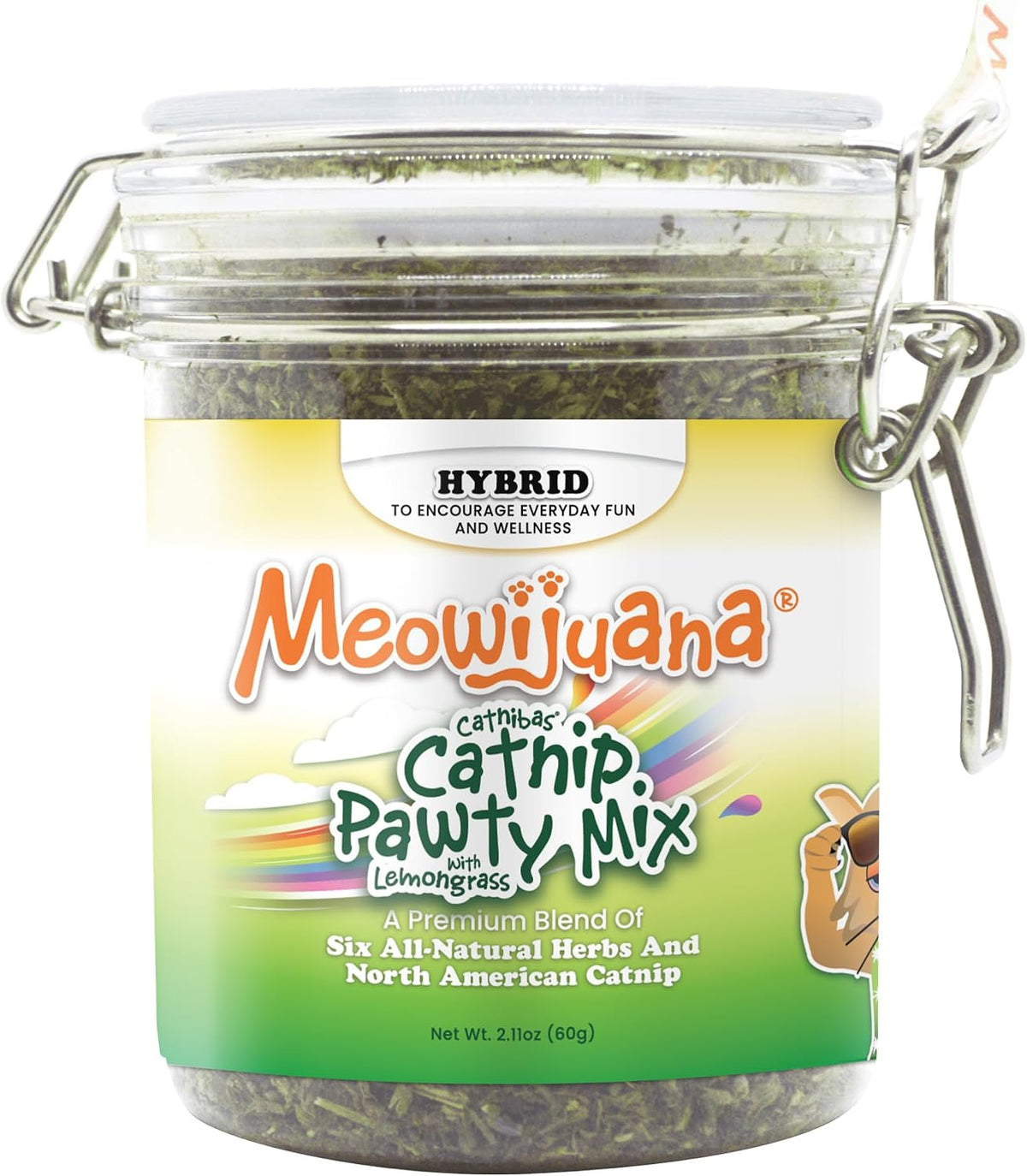 Meowijuana Catnibas Catnip Pawty Mix Jar | Premium Cat Nip for Cats with Silvervine, Passion Flower, Chamomile, Dandelion & Valerian Root | High Potency Catnip | 60g - Image 11